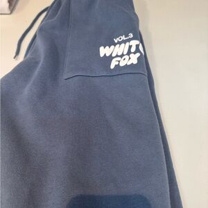 White Fox Light Blue Joggers